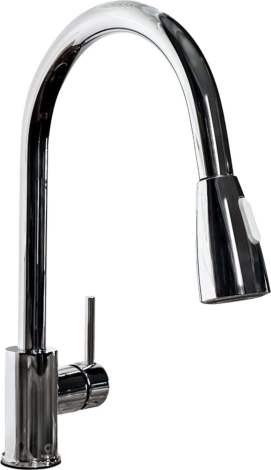6pcs Box - Pulldown Kitchen Faucet - BRÜDERMAIM Dahsnü - Chrome - Lead Free Brass - cUPC Certified - Ceramic Cartridge.