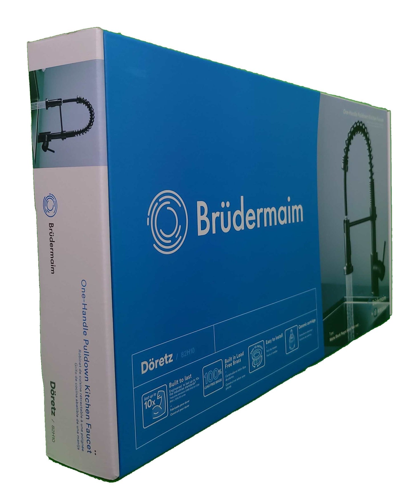 6pcs Box - Pulldown Kitchen Faucet - BRÜDERMAIM Döretz - Matte Black - Lead Free Brass - cUPC Certified - Ceramic Cartridge