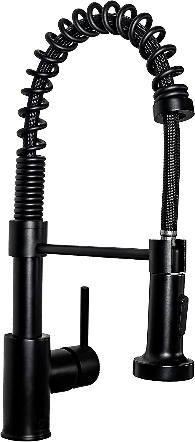 6pcs Box - Pulldown Kitchen Faucet - BRÜDERMAIM Döretz - Matte Black - Lead Free Brass - cUPC Certified - Ceramic Cartridge.