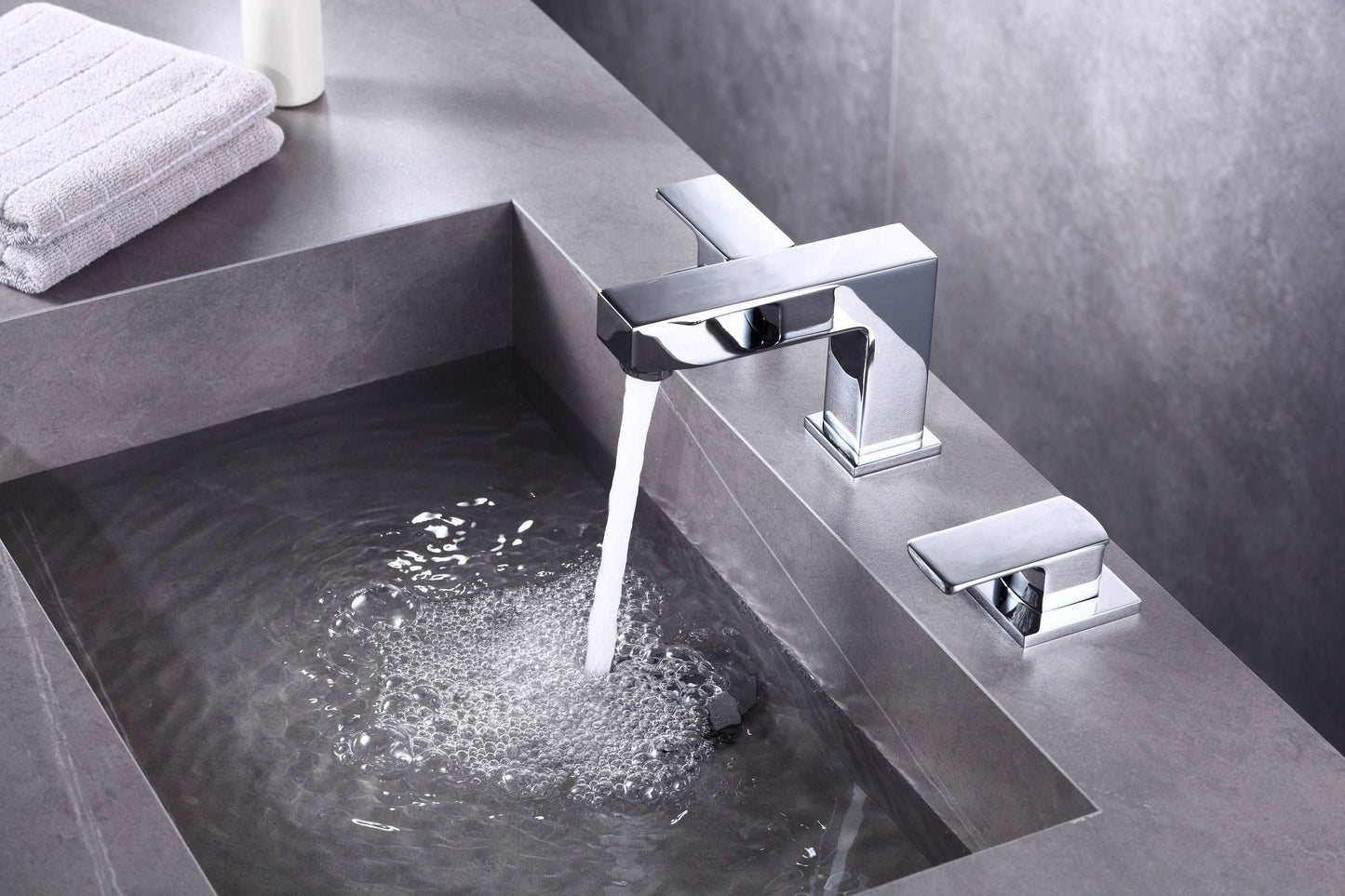 8pcs Box - Three Holes Vessel Lavatory Faucet - BRÜDERMAIM Sëgen- Chrome- Lead Free Brass - WaterSense and cUPC Certified - Ceramic Cartridge