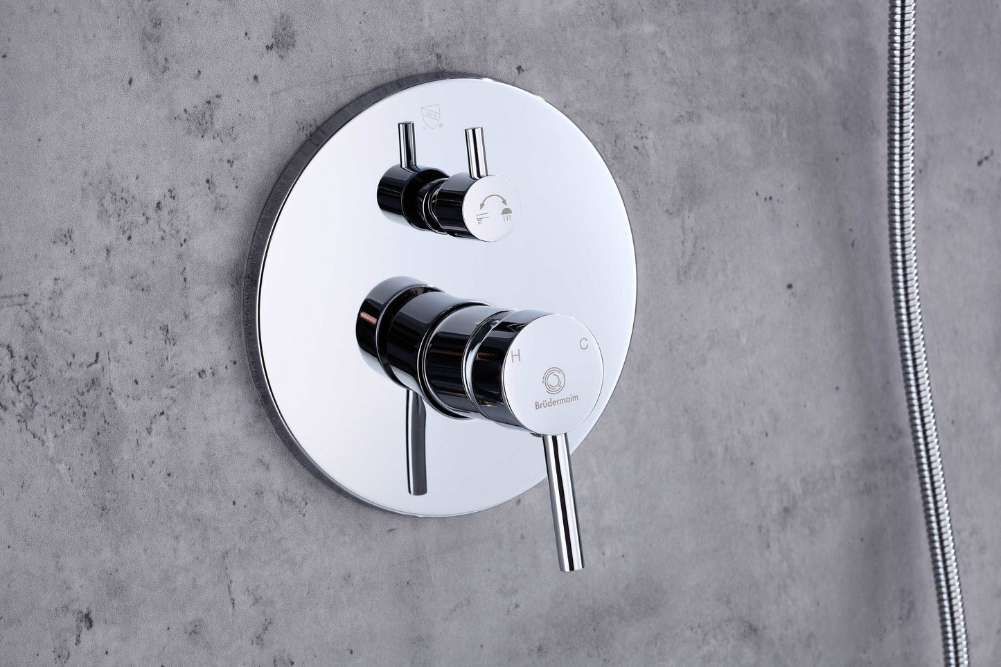 6pcs Box - Single Handle Pressure Balance Shower System - BRÜDERMAIM Spülung- Chrome - Lead Free Brass - cUPC Certified - Ceramic Cartridge