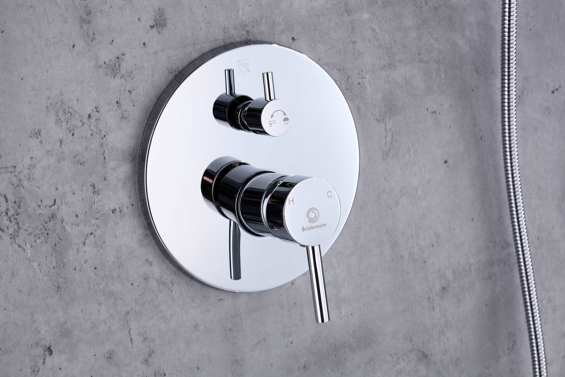 6pcs Box - Single Handle Pressure Balance Shower System - BRÜDERMAIM Spülung- Chrome - Lead Free Brass - cUPC Certified - Ceramic Cartridge