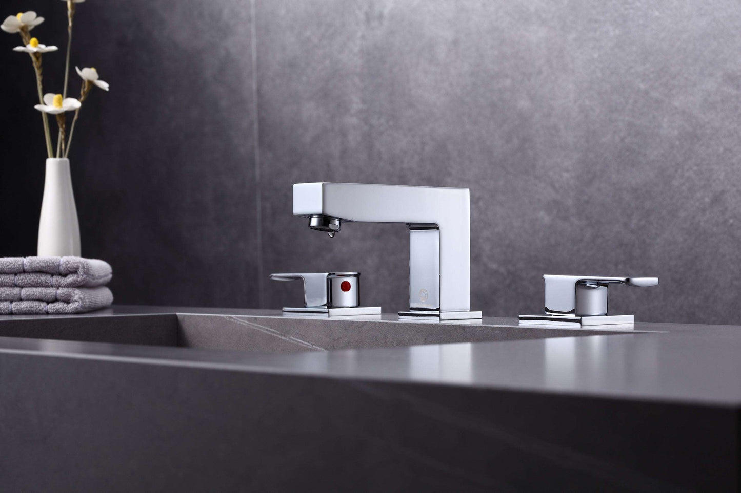 8pcs Box - Three Holes Vessel Lavatory Faucet - BRÜDERMAIM Sëgen- Chrome- Lead Free Brass - WaterSense and cUPC Certified - Ceramic Cartridge