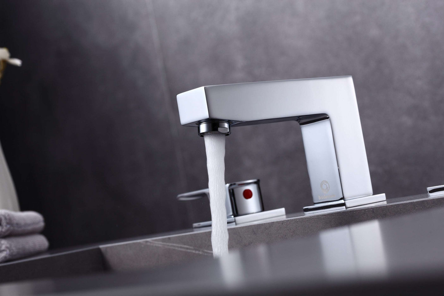 8pcs Box - Three Holes Vessel Lavatory Faucet - BRÜDERMAIM Sëgen- Chrome- Lead Free Brass - WaterSense and cUPC Certified - Ceramic Cartridge