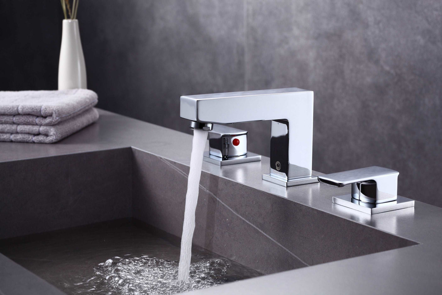 8pcs Box - Three Holes Vessel Lavatory Faucet - BRÜDERMAIM Sëgen- Chrome- Lead Free Brass - WaterSense and cUPC Certified - Ceramic Cartridge
