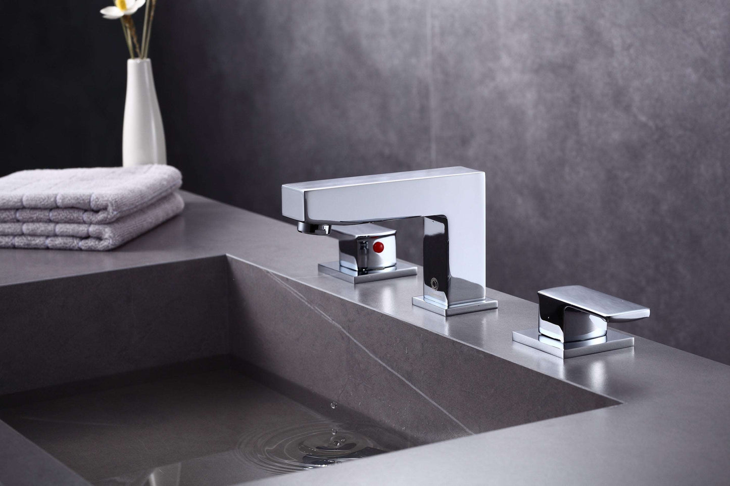 8pcs Box - Three Holes Vessel Lavatory Faucet - BRÜDERMAIM Sëgen- Chrome- Lead Free Brass - WaterSense and cUPC Certified - Ceramic Cartridge