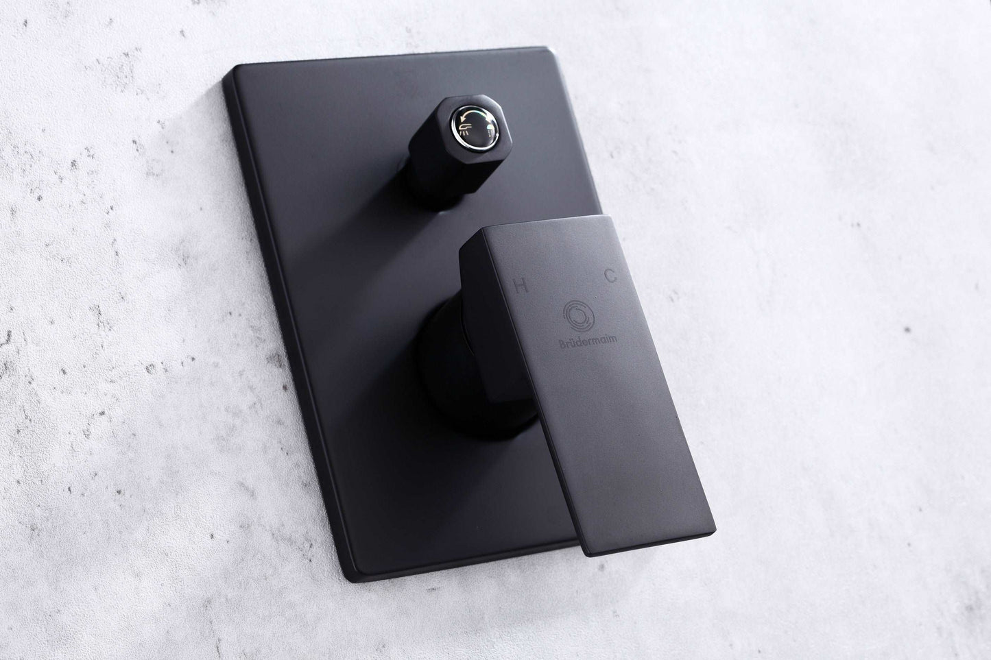 6pcs Box - Single Handle Pressure Balance Shower System - BRÜDERMAIM Rëgen- Matte Black - Lead Free Brass - cUPC Certified - Ceramic Cartridge