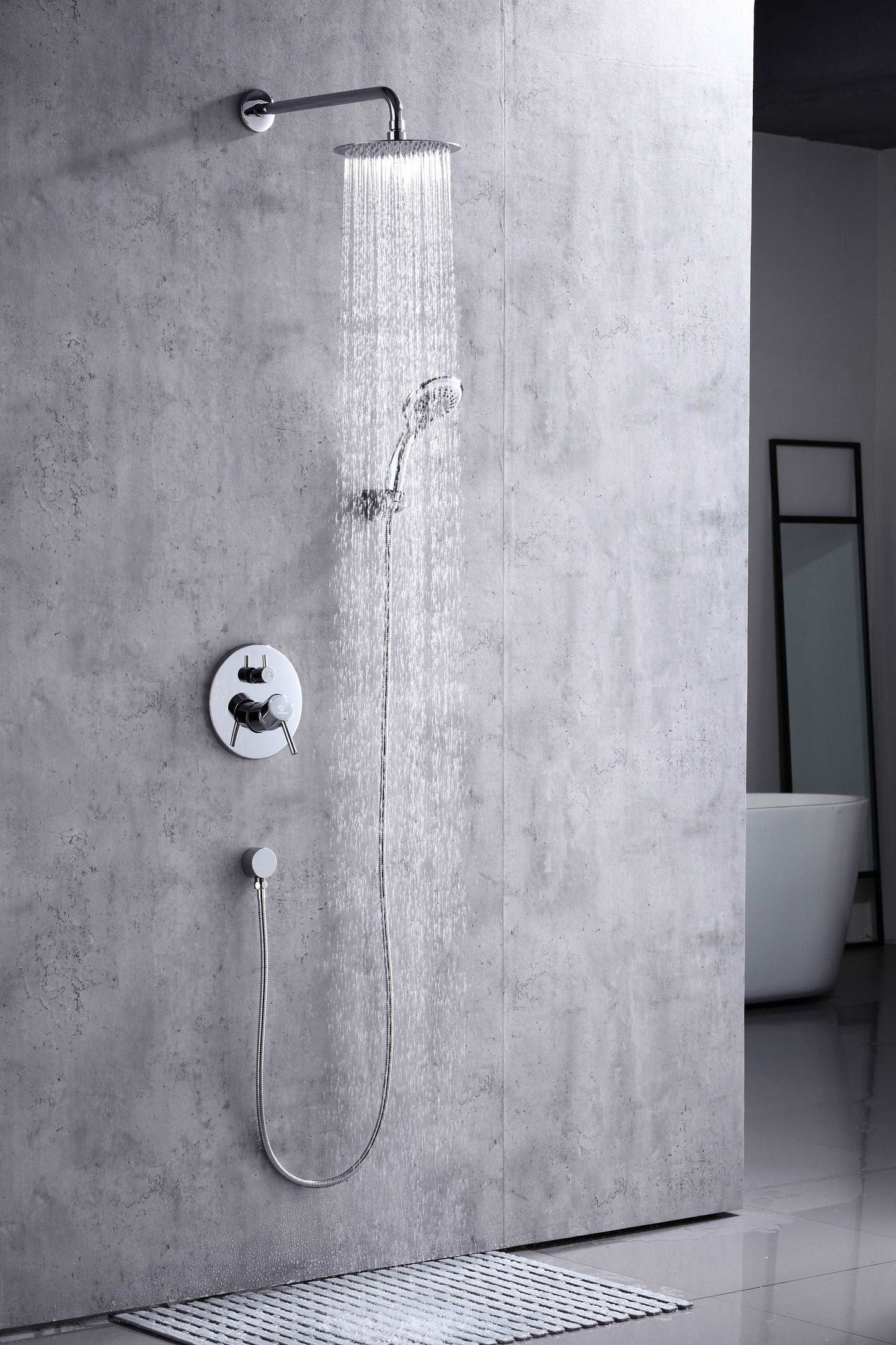 6pcs Box - Single Handle Pressure Balance Shower System - BRÜDERMAIM Spülung- Chrome - Lead Free Brass - cUPC Certified - Ceramic Cartridge