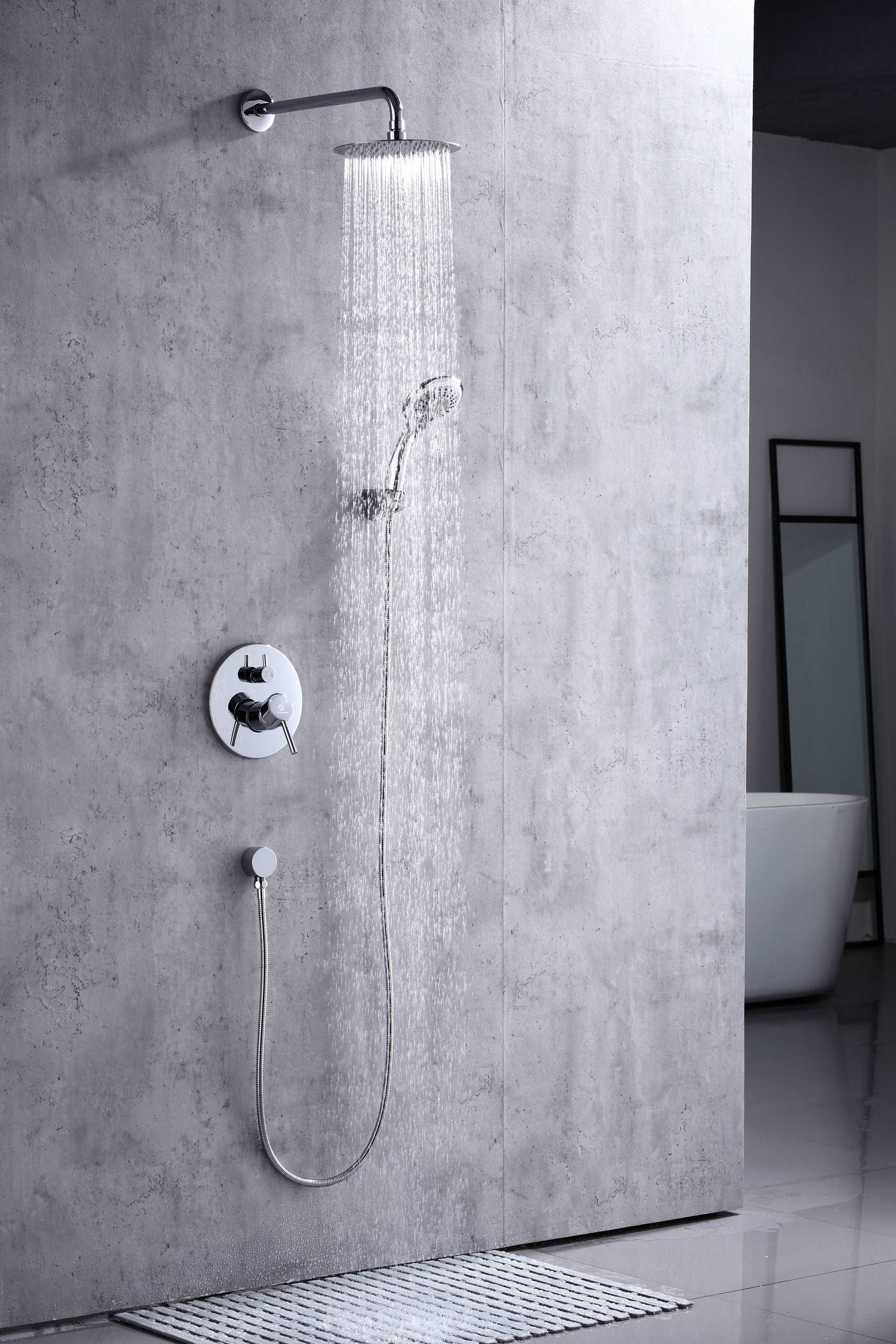 6pcs Box - Single Handle Pressure Balance Shower System - BRÜDERMAIM Spülung- Chrome - Lead Free Brass - cUPC Certified - Ceramic Cartridge