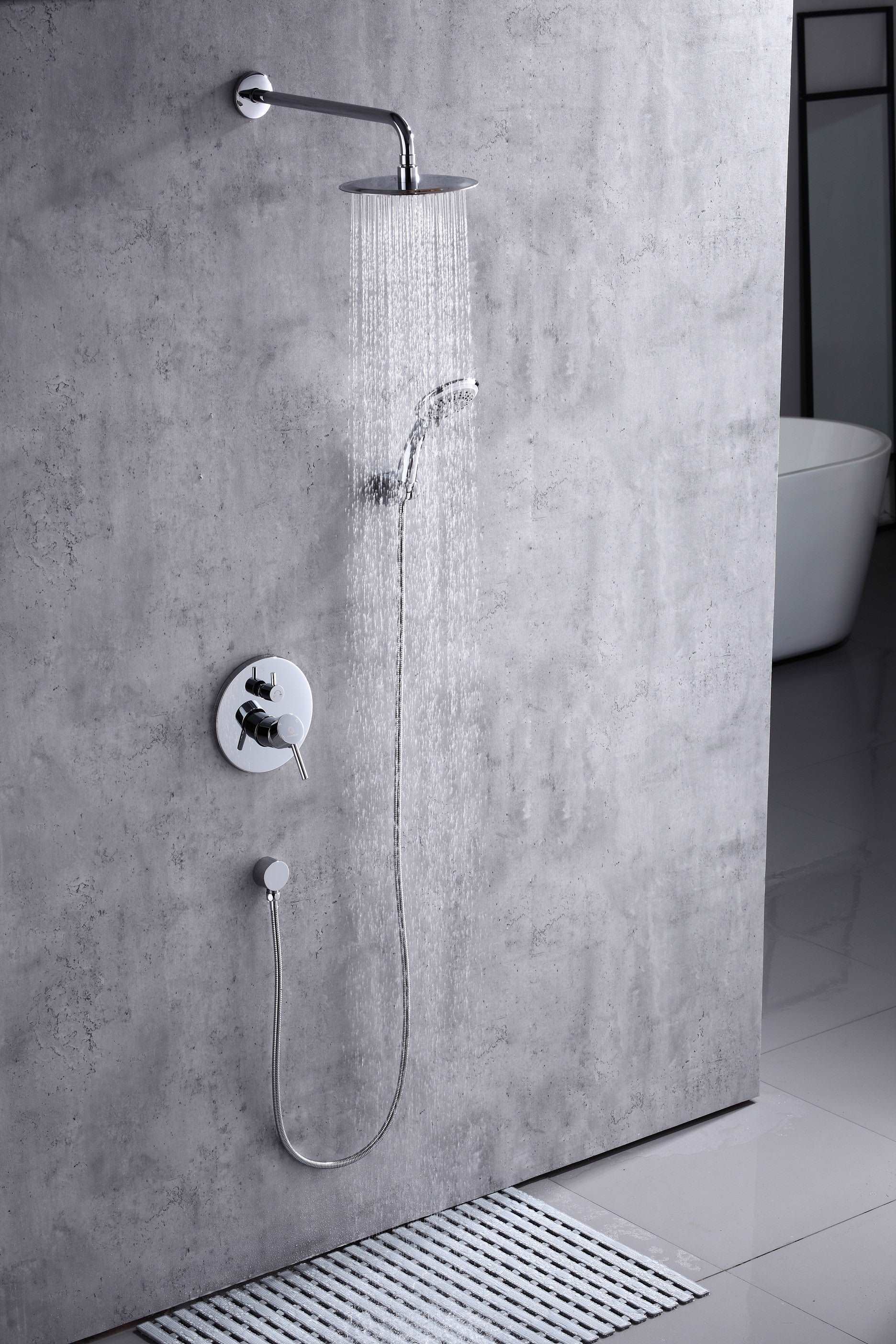 6pcs Box - Single Handle Pressure Balance Shower System - BRÜDERMAIM Spülung- Chrome - Lead Free Brass - cUPC Certified - Ceramic Cartridge