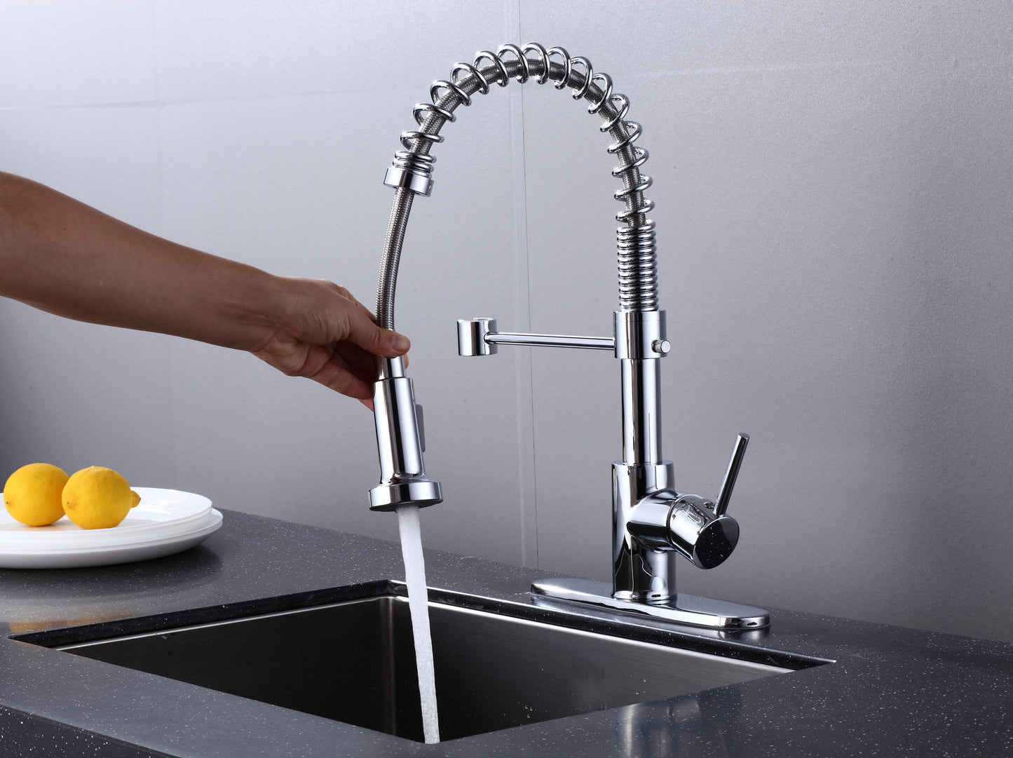 6pcs Box - Pulldown Kitchen Faucet - BRÜDERMAIM Döretz - Chrome - Lead Free Brass - cUPC Certified - Ceramic Cartridge.
