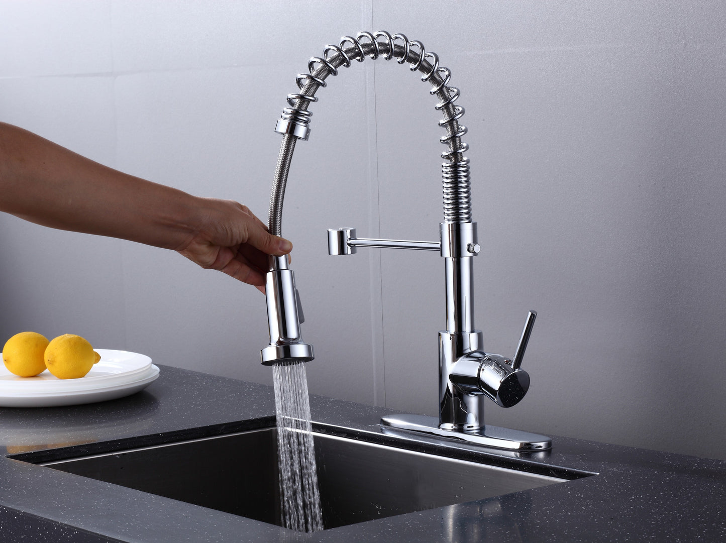 6pcs Box - Pulldown Kitchen Faucet - BRÜDERMAIM Döretz - Chrome - Lead Free Brass - cUPC Certified - Ceramic Cartridge.