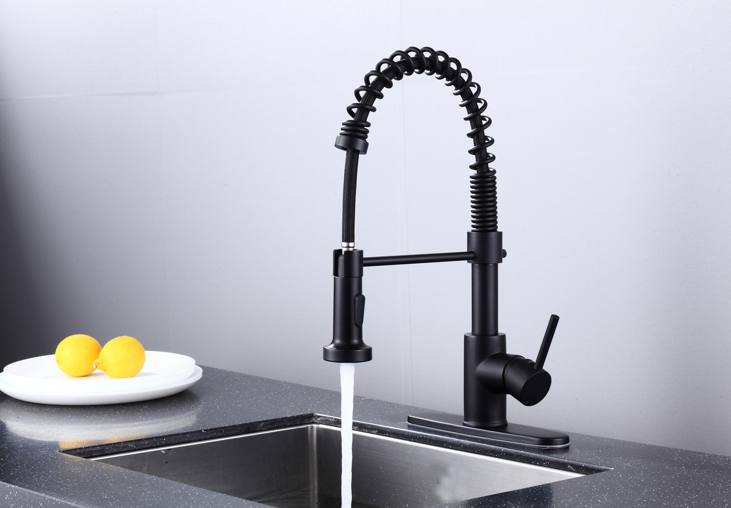 6pcs Box - Pulldown Kitchen Faucet - BRÜDERMAIM Döretz - Matte Black - Lead Free Brass - cUPC Certified - Ceramic Cartridge.