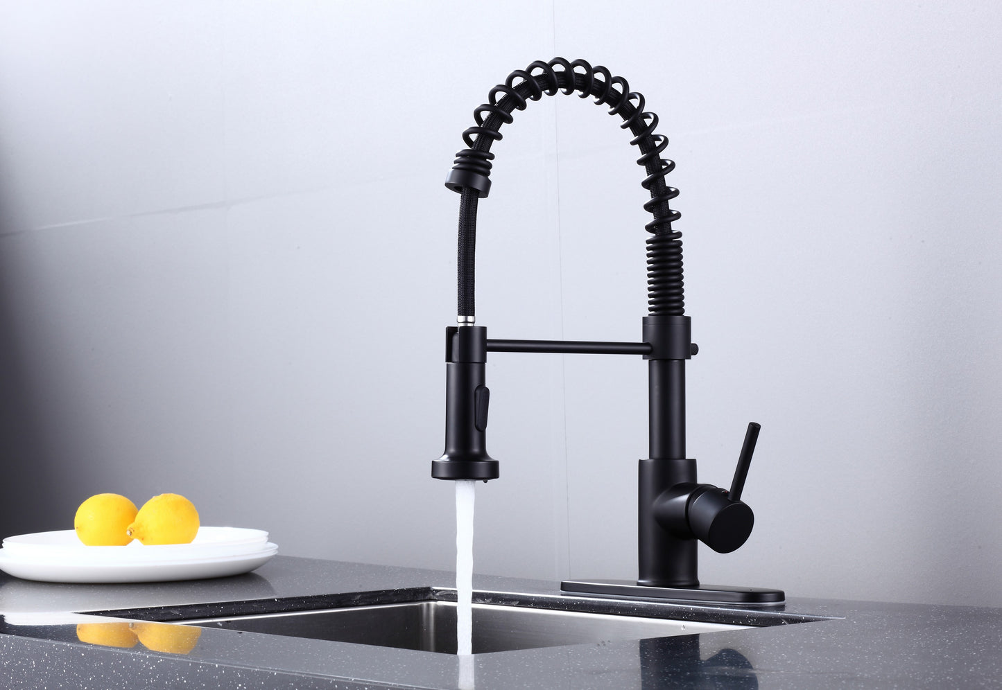 6pcs Box - Pulldown Kitchen Faucet - BRÜDERMAIM Döretz - Matte Black - Lead Free Brass - cUPC Certified - Ceramic Cartridge.