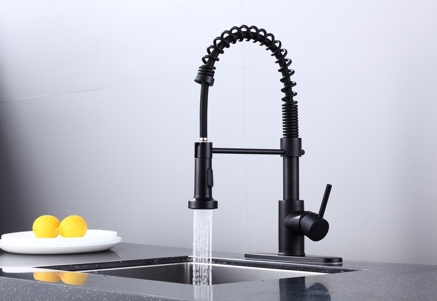 6pcs Box - Pulldown Kitchen Faucet - BRÜDERMAIM Döretz - Matte Black - Lead Free Brass - cUPC Certified - Ceramic Cartridge.