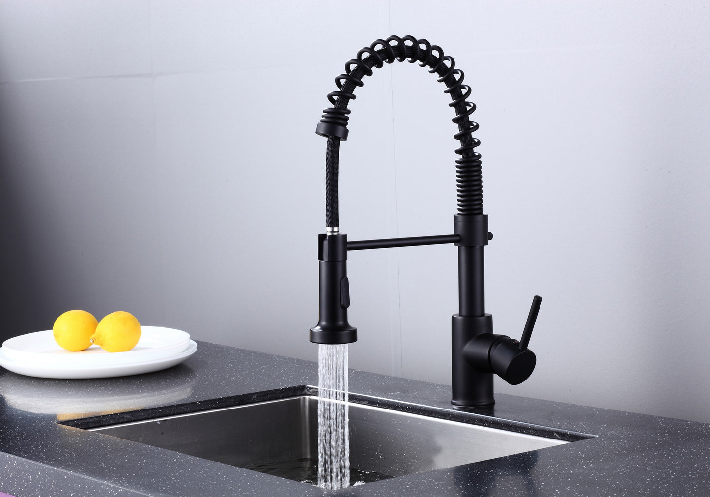 6pcs Box - Pulldown Kitchen Faucet - BRÜDERMAIM Döretz - Matte Black - Lead Free Brass - cUPC Certified - Ceramic Cartridge.