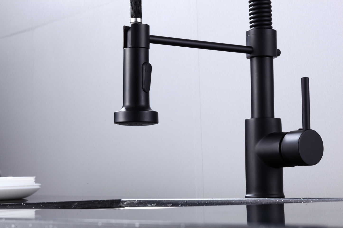 6pcs Box - Pulldown Kitchen Faucet - BRÜDERMAIM Döretz - Matte Black - Lead Free Brass - cUPC Certified - Ceramic Cartridge.