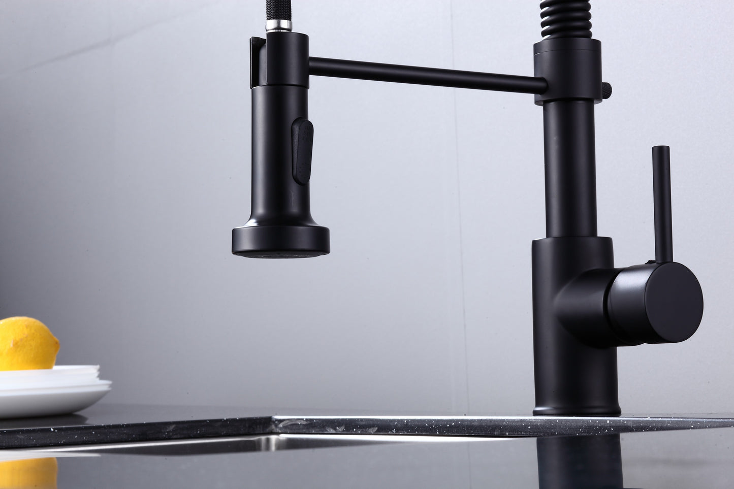 6pcs Box - Pulldown Kitchen Faucet - BRÜDERMAIM Döretz - Matte Black - Lead Free Brass - cUPC Certified - Ceramic Cartridge.