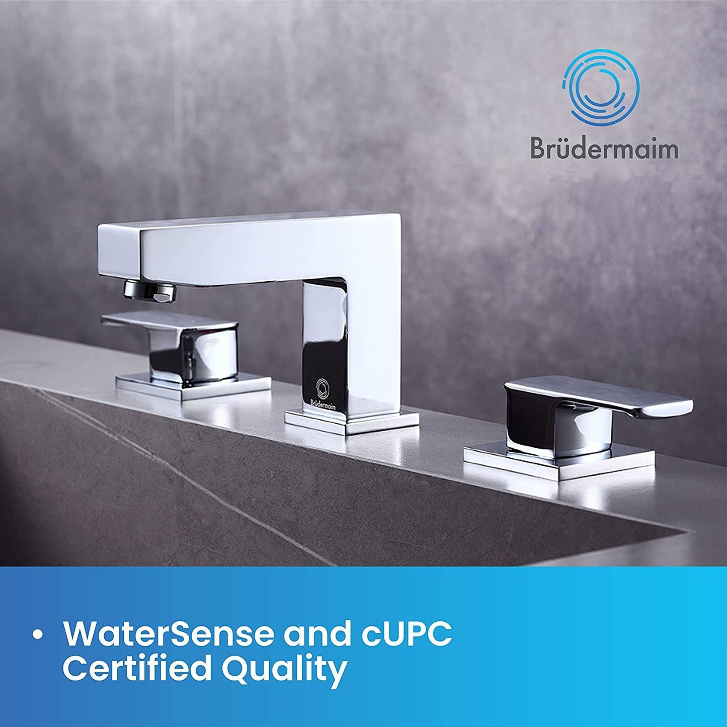 8pcs Box - Three Holes Vessel Lavatory Faucet - BRÜDERMAIM Sëgen- Chrome- Lead Free Brass - WaterSense and cUPC Certified - Ceramic Cartridge.