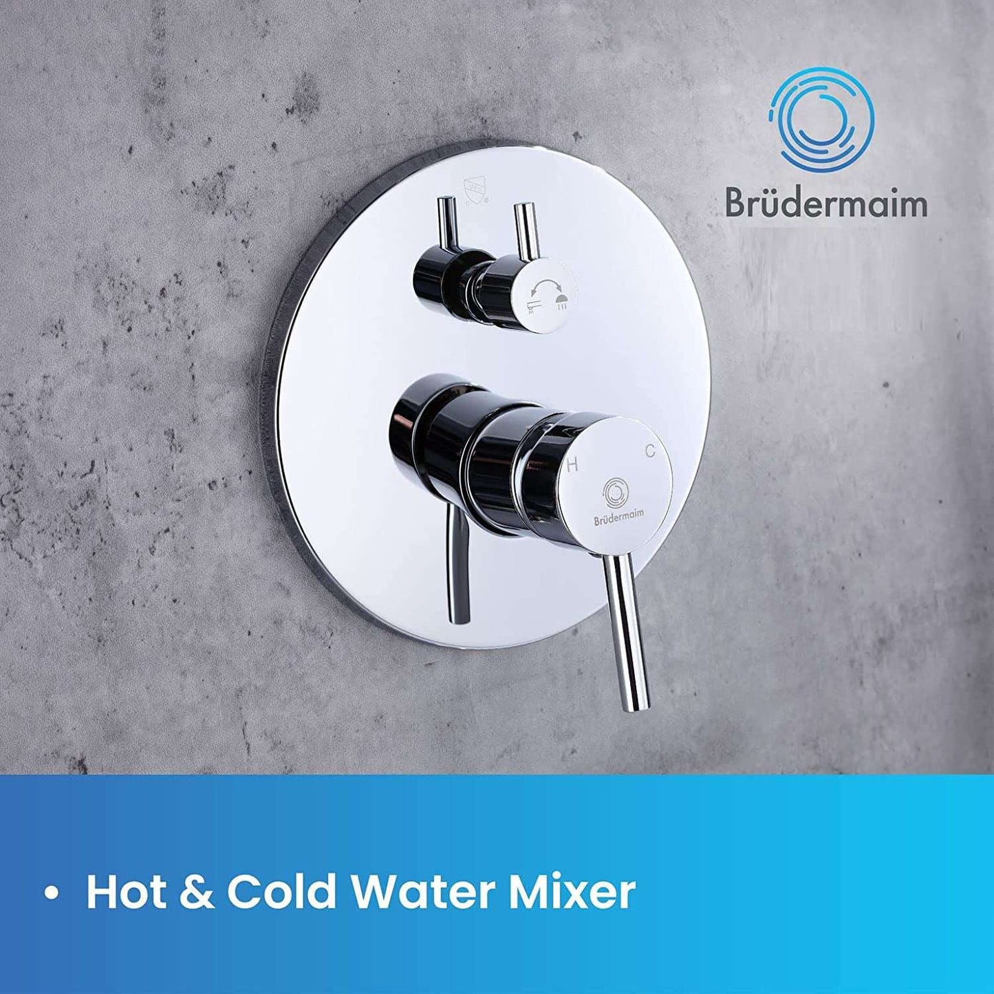 6pcs Box - Single Handle Pressure Balance Shower System - BRÜDERMAIM Spülung- Chrome - Lead Free Brass - cUPC Certified - Ceramic Cartridge