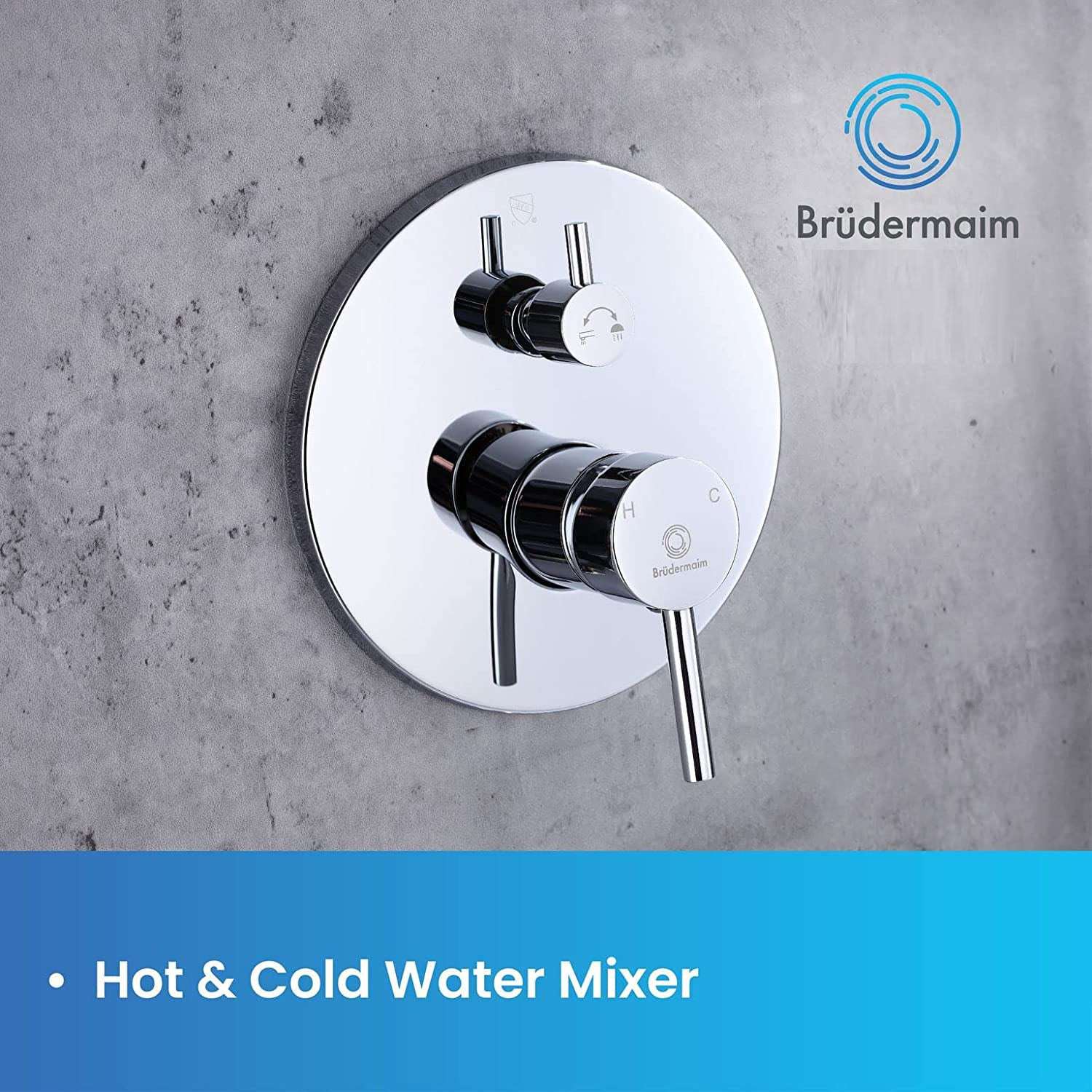 6pcs Box - Single Handle Pressure Balance Shower System - BRÜDERMAIM Spülung- Chrome - Lead Free Brass - cUPC Certified - Ceramic Cartridge