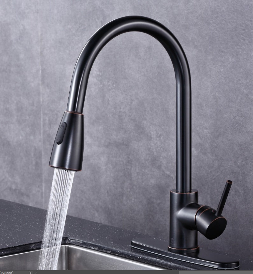 6pcs Box - Pulldown Kitchen Faucet - BRÜDERMAIM Dahsnü  - Black ORB - Lead Free Brass - cUPC Certified - Ceramic Cartridge.