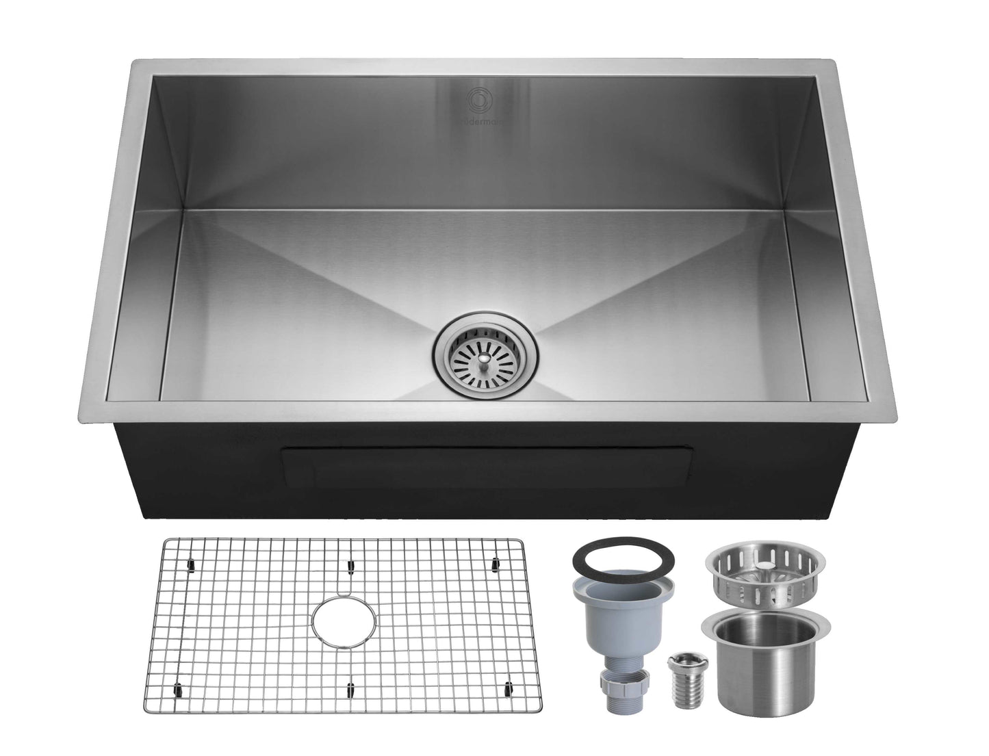 6pcs combo - Kitchen Sink - Stainless Steel - BRUDERMAIM 30x18x9 Inch 16 gauge Handcrafted T304 Stainless Steel Undermount Kitchen Sink Zero Radius Single Bowl