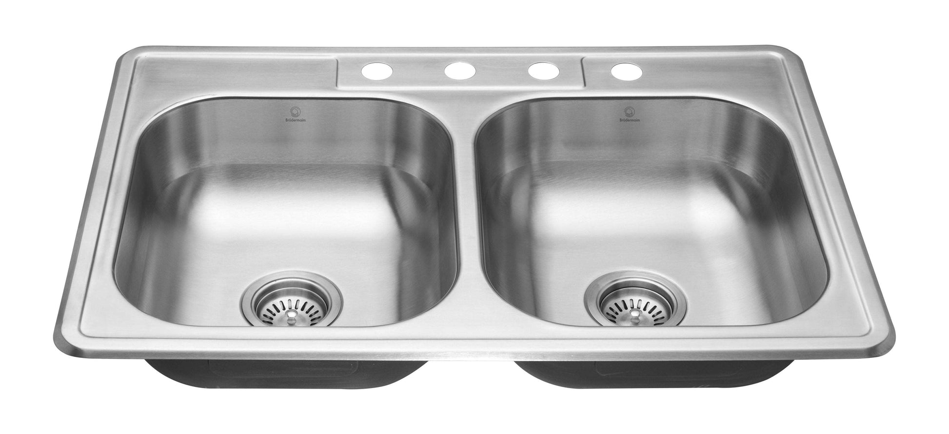 6pcs combo - Kitchen Sink - Stainless Steel - BRUDERMAIM 33x22x6  Inch 20 gauge T304 Stainless Steel Drop In Kitchen Sink Doble Bowl