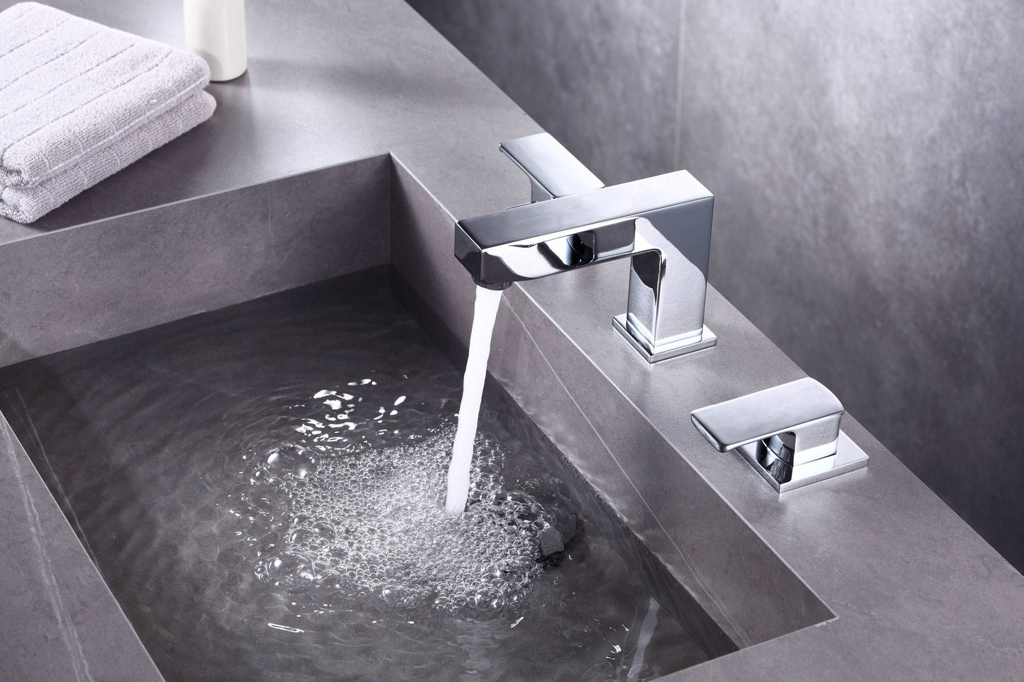 8pcs Box - Three Holes Vessel Lavatory Faucet - BRÜDERMAIM Sëgen- Chrome- Lead Free Brass - WaterSense and cUPC Certified - Ceramic Cartridge