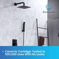 6pcs Box - Single Handle Pressure Balance Shower System - BRÜDERMAIM Rëgen- Matte Black - Lead Free Brass - cUPC Certified - Ceramic Cartridge