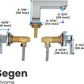 8pcs Box - Three Holes Vessel Lavatory Faucet - BRÜDERMAIM Sëgen- Chrome- Lead Free Brass - WaterSense and cUPC Certified - Ceramic Cartridge.